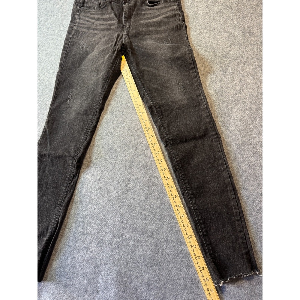 Sira Jean Womens L Gray Denim Mid Rise Frayed Hem Skinny Jeans - Picture 14 of 16